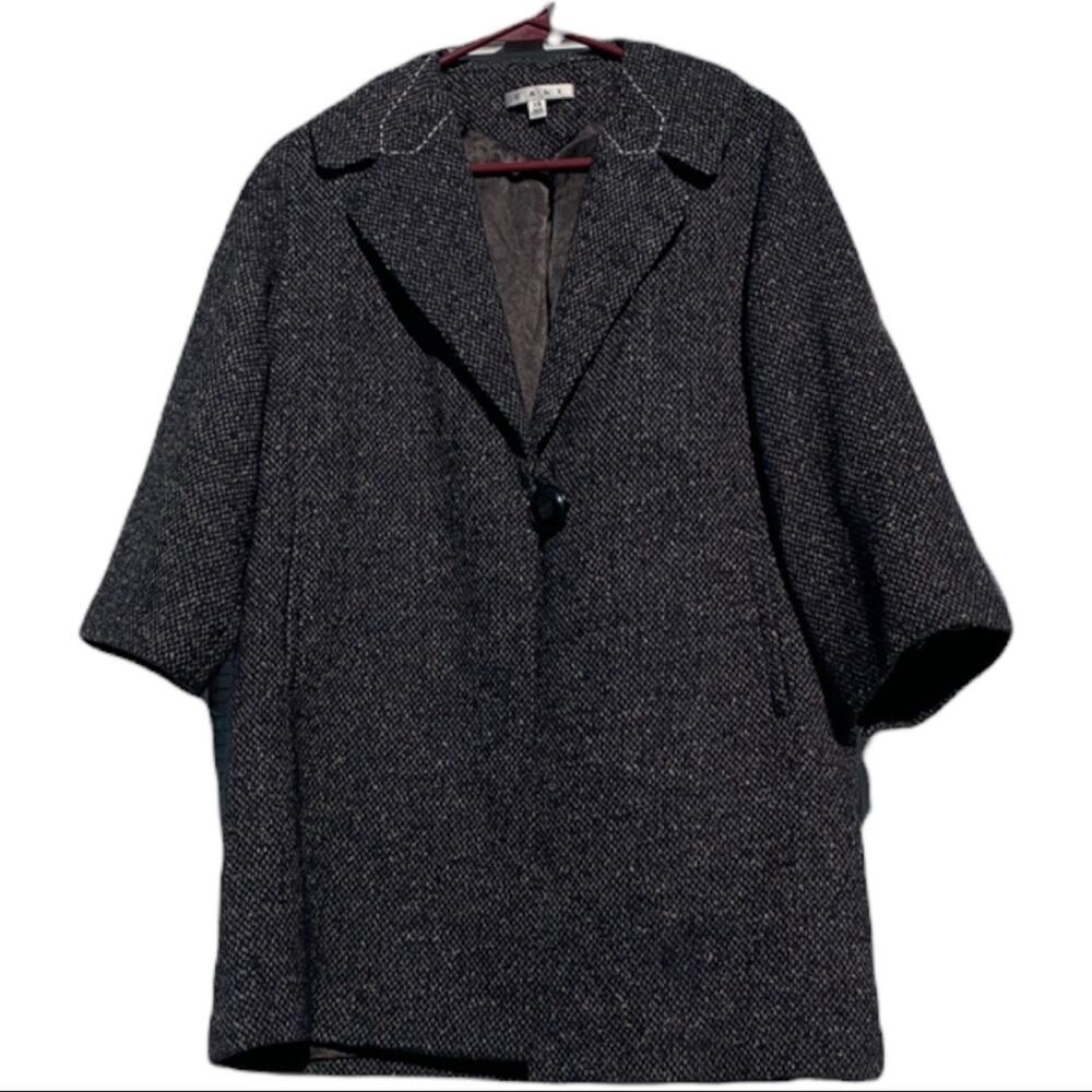 Cabi Gray Charcoal Wool Tweed Dressy Winter Coat